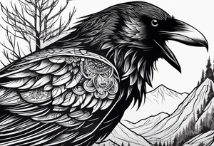 Raven and a wolf tattoo idea