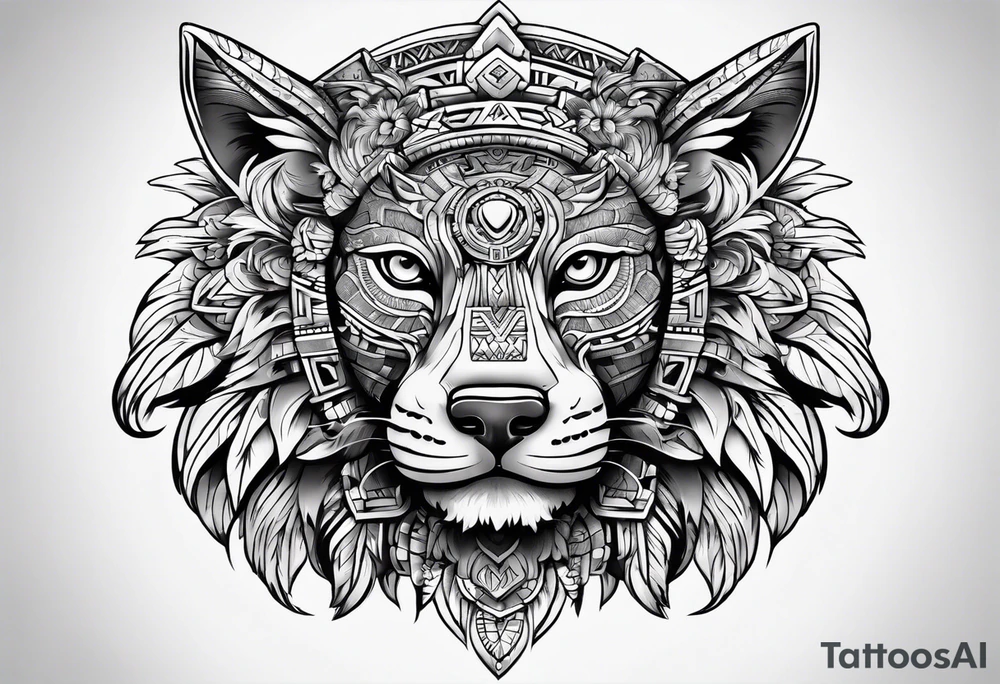 Aztec animal tattoo idea