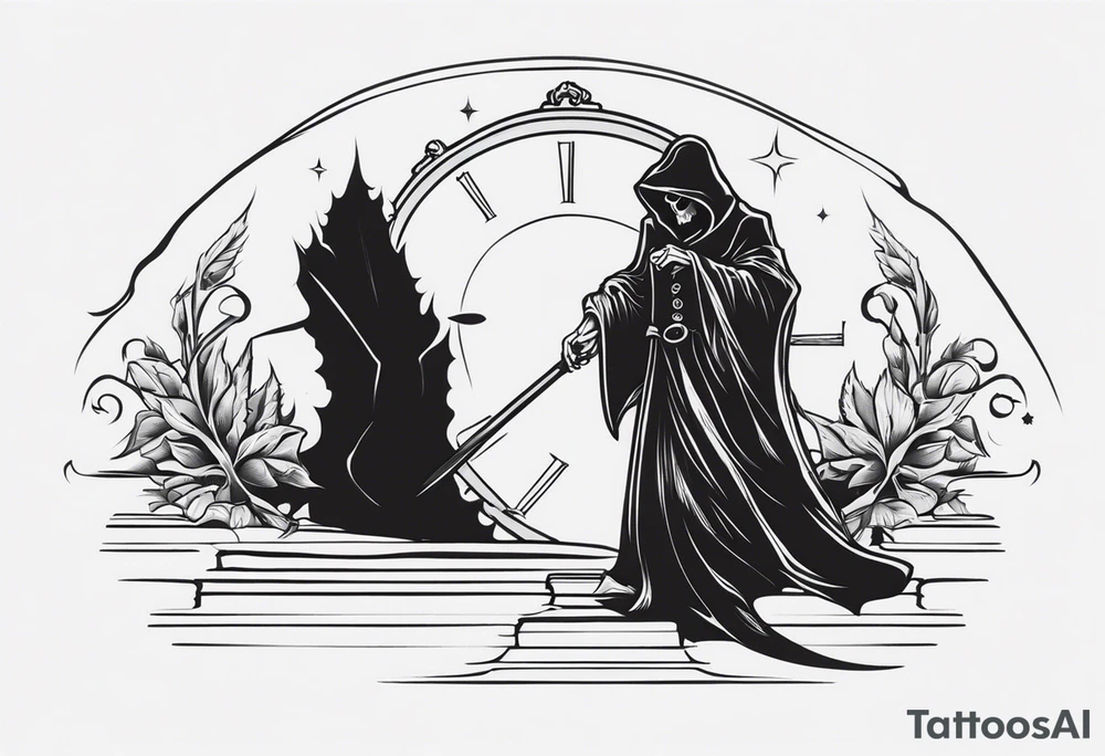 Grim reaper with a pocket watch tattoo idea