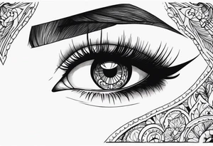 Sad girl Gothic eyes rolled back stigmata tattoo idea