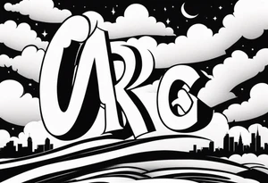 A.O. In big letters across the sky tattoo idea