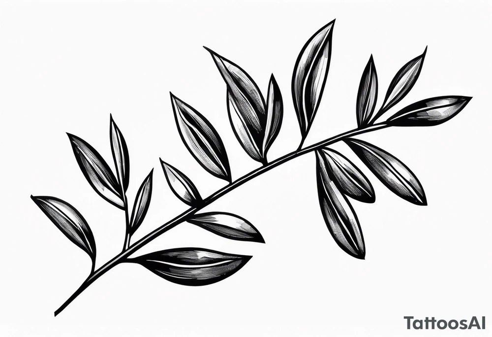 medium sized olive branch for bicep tattoo idea