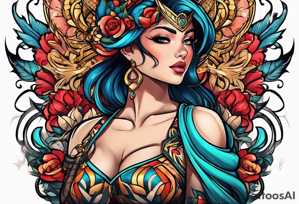 Feminine muscle and power tattoo idea