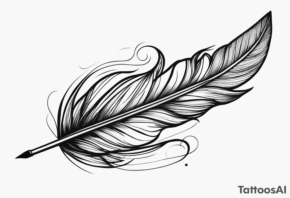 pen and feather tattoo idea