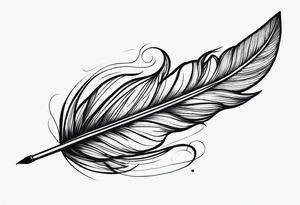 pen and feather tattoo idea