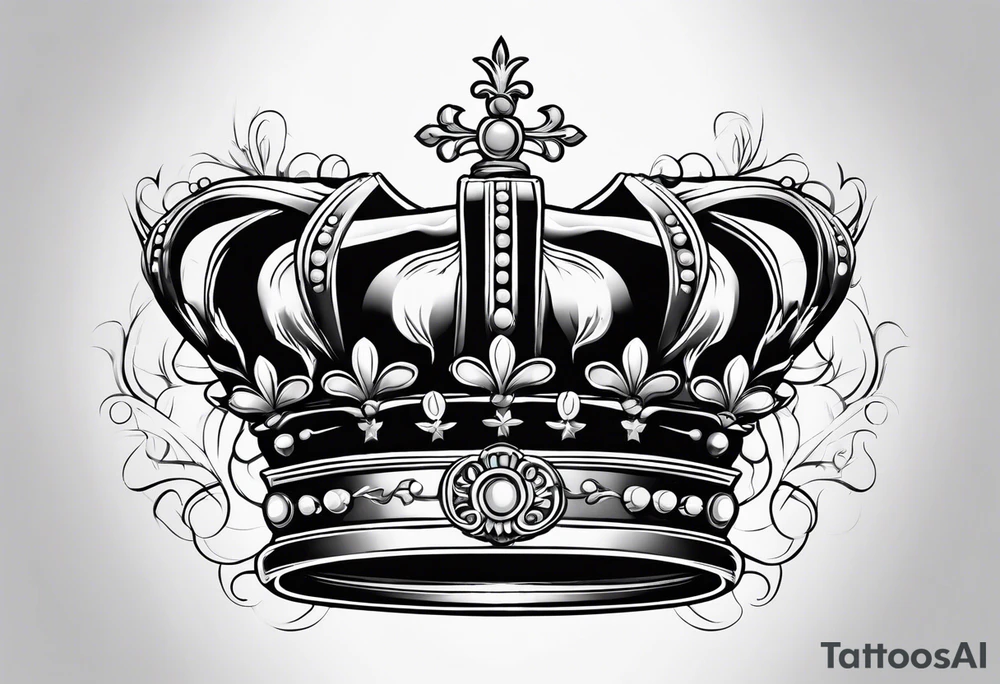 French crown tattoo idea