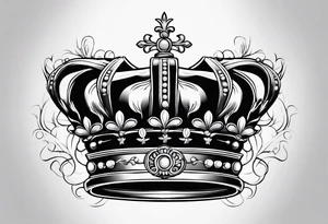 French crown tattoo idea
