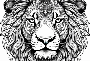 Lion involving Hawaiian water symbol tattoo idea