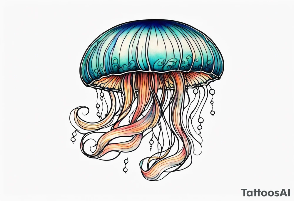 Delicate jellyfish small tattoo idea