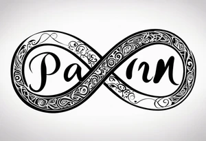 infinity symbol with name Pam tattoo idea