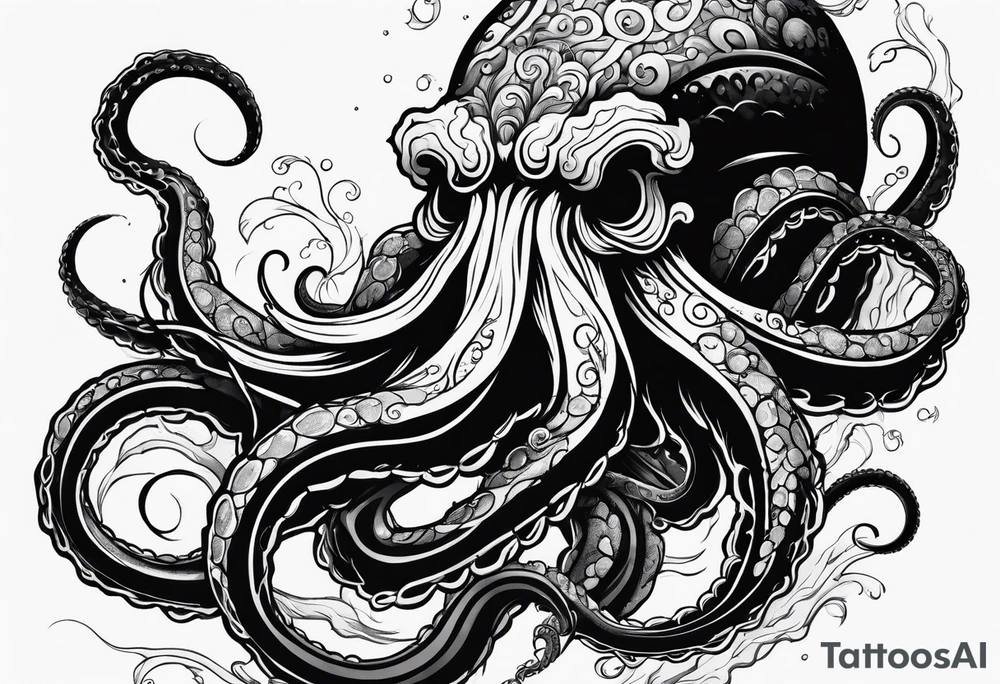 kraken with tentacles tattoo idea