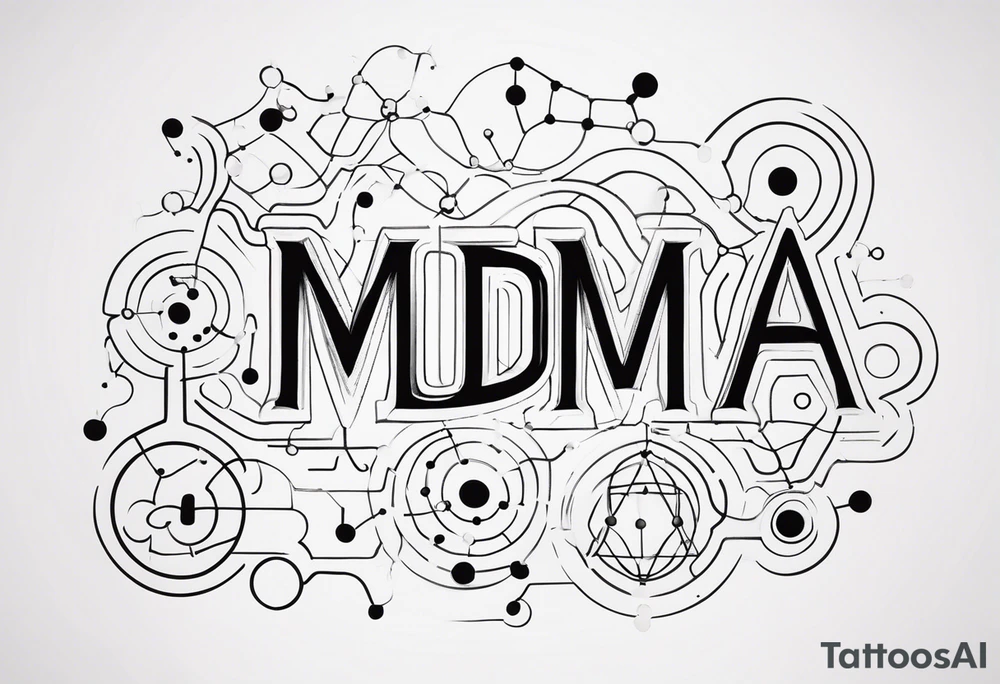 MDMA molecular diagram tattoo idea