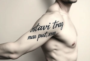Make an arm tattoo representing the words ostavi trag na putu svom tattoo idea