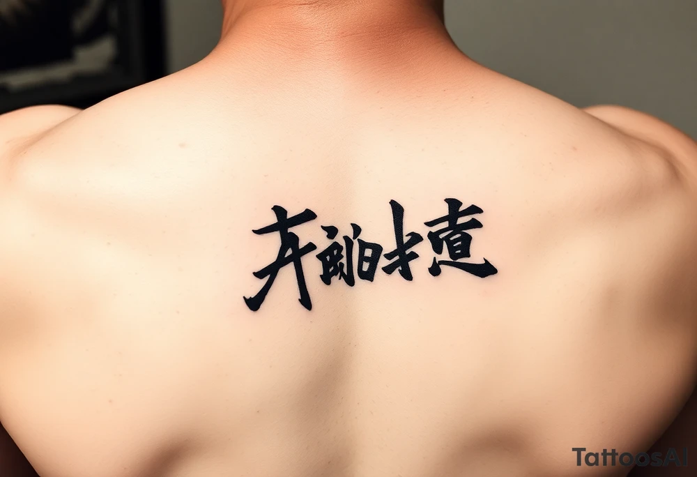 Katana and fabled written in korean tattoo idea