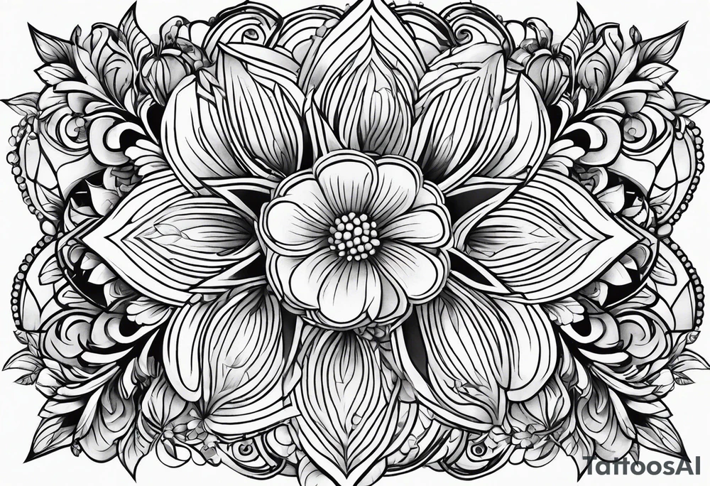 floral geometric shaped into a point tattoo idea floral geometric shaped into a point tattoo idea