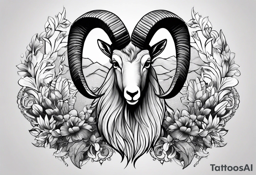 ibex head tattoo idea