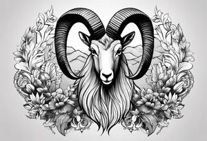 ibex head tattoo idea