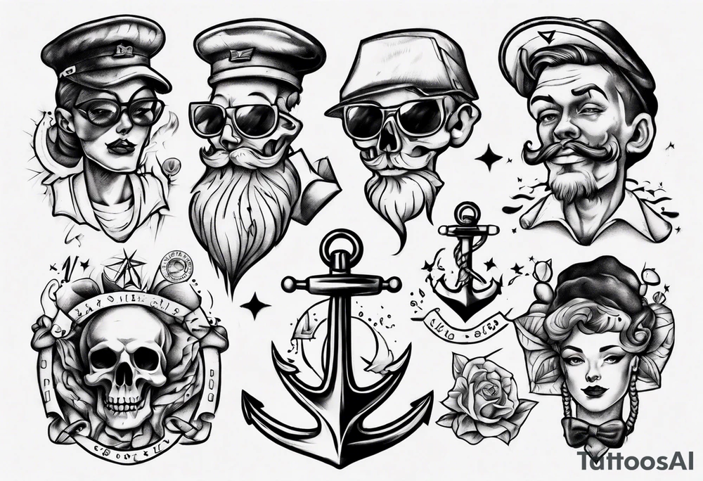 Old-school tattoo sketch tattoo idea