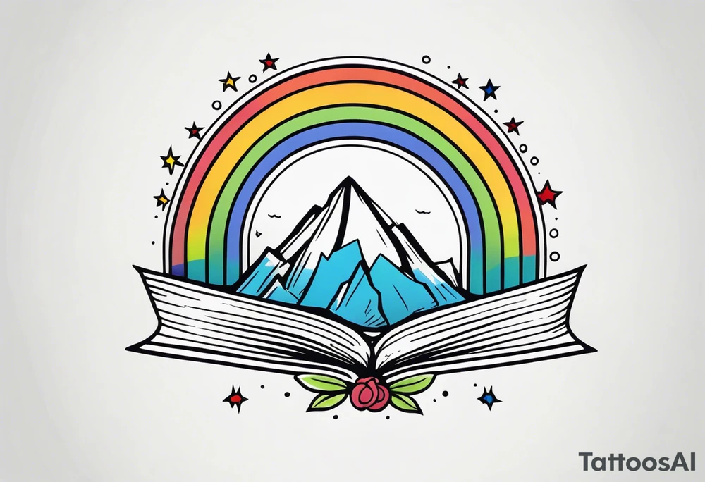 rainbow
old school vintage simple traditional design 



bold color simple tattoo idea