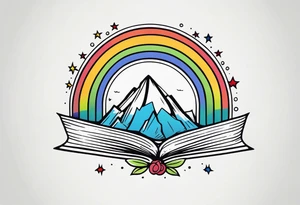 rainbow
old school vintage simple traditional design 



bold color simple tattoo idea