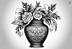 drawing ancient flower vase tattoo idea
