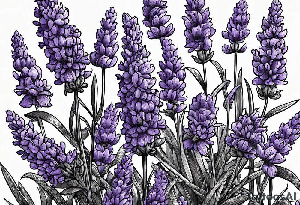 lavender in a bundle so that the whole picture can be seen tattoo idea