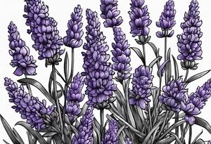 lavender in a bundle so that the whole picture can be seen tattoo idea