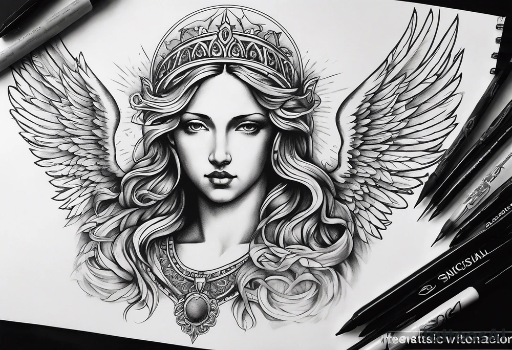 God Christian angels tattoo idea