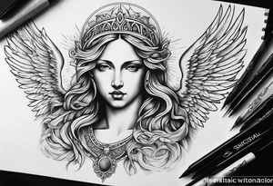 God Christian angels tattoo idea