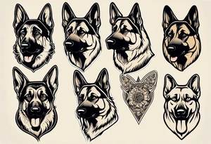 German shepherd portrait tattoo idea