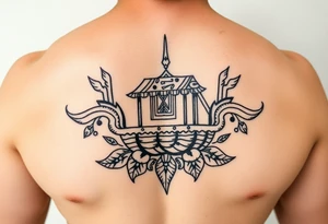 Polynesian tribal noah’s ark tattoo chest piece tattoo idea