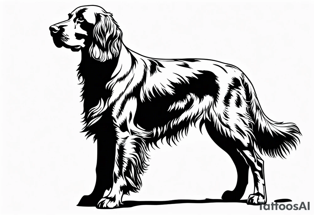 Full landscapeOutline of an irish setter no fill tattoo idea
