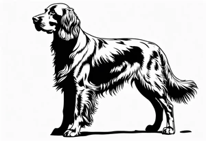Full landscapeOutline of an irish setter no fill tattoo idea