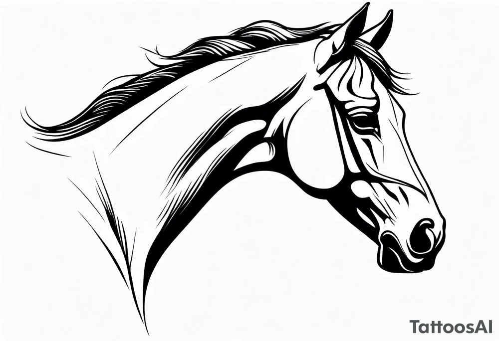 Horse portrait no shading tattoo idea