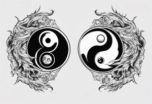 yin and yang but they are monsters tattoo idea