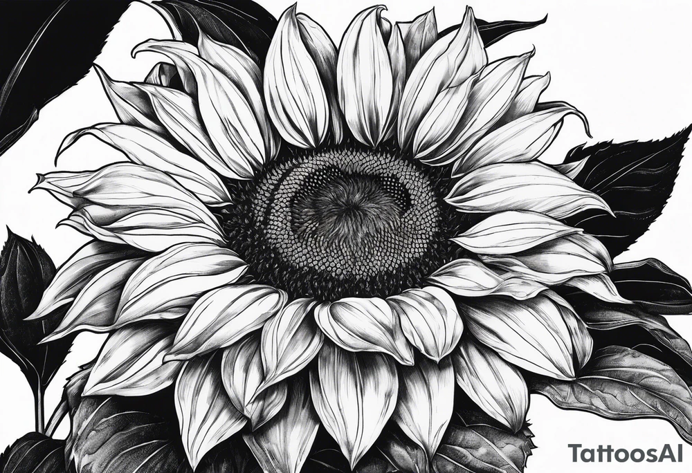 Sunflower for a male tattoo idea
