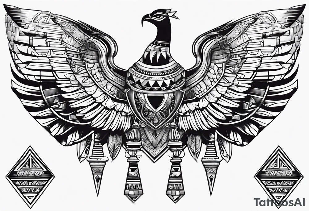 egyptian, symmetrical, chest tattoo tattoo idea
