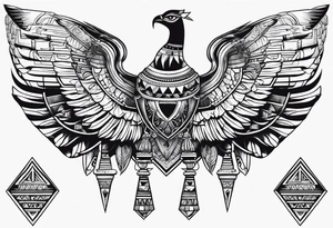 egyptian, symmetrical, chest tattoo tattoo idea