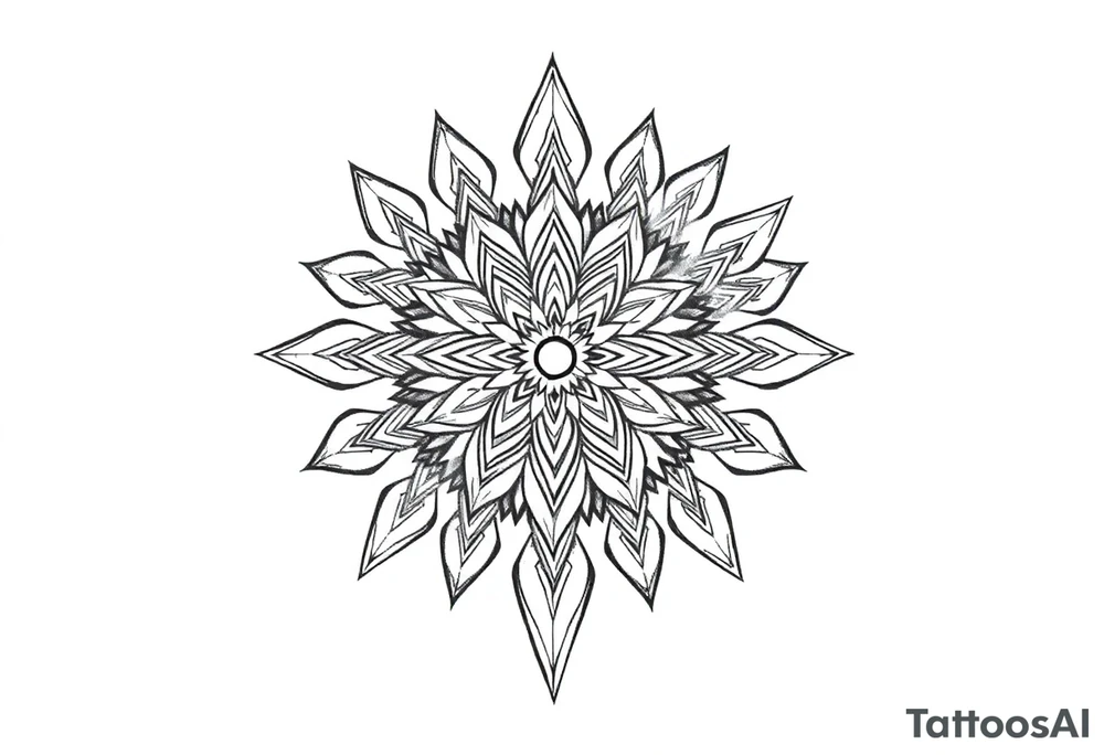 spiritual feather indian mandala shaman tattoo idea