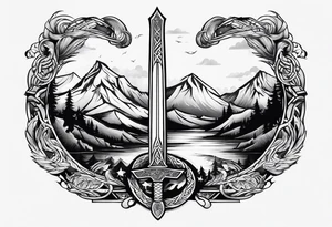 Viking sword Valhalla tattoo idea