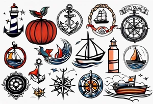 traditional sailor tattoo ideas for full arm tattoo idea