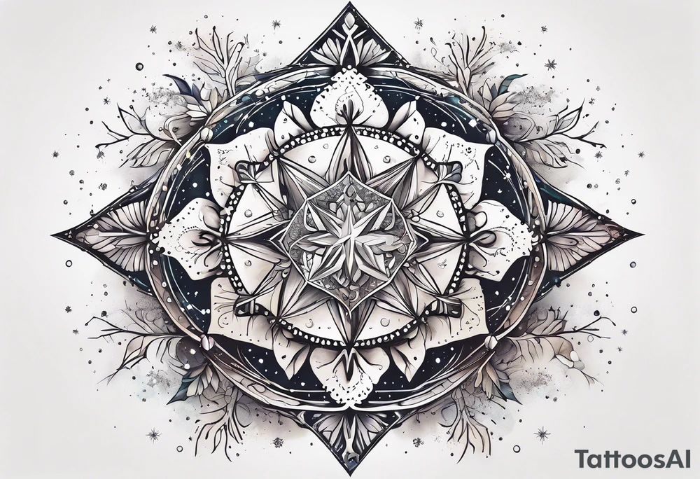 Constellation, animal, snowflake tattoo idea