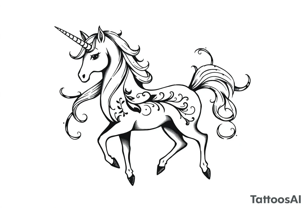 unicorn magical tattoo idea