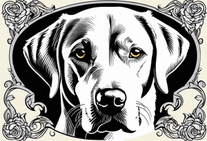 One happy light colored yellow labrador retriever. tattoo idea