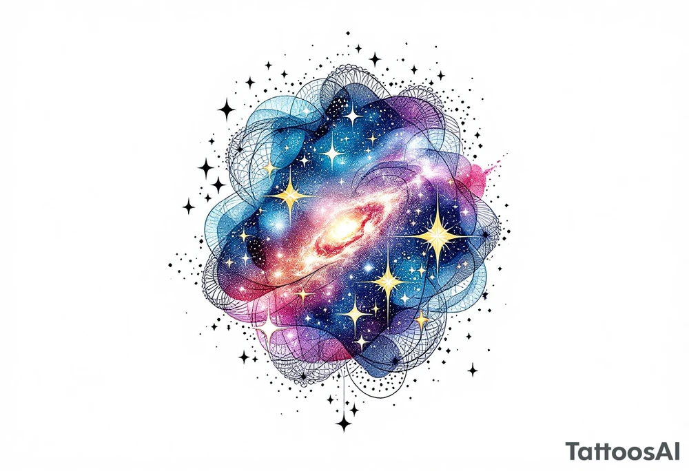 Stars and nebula tattoo idea