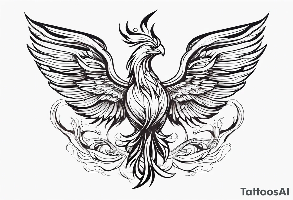 Phoenix rising from flames. tattoo idea