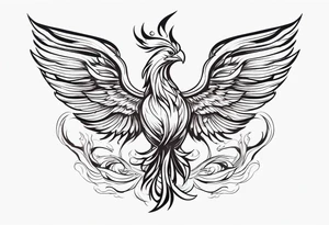 Phoenix rising from flames. tattoo idea