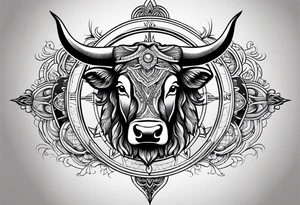 TAURUS BULL COMPASS tattoo idea