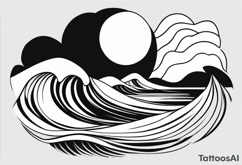 Ocean Waves Motion tattoo idea