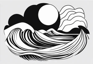 Ocean Waves Motion tattoo idea